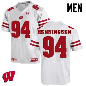 Men's Wisconsin Badgers NCAA #94 Matt Henningsen White Authentic Under Armour Stitched College Football Jersey MO31V05WL